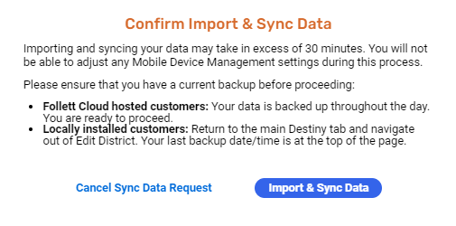Jamf PRO import and sync pop-up
